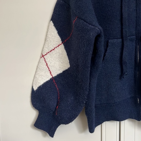 Oversized style navy sweater hoodie - Picture 3 of 4